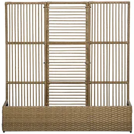 Outsunny Polyrattan Hochbeet mit Rankgitter 103 x 29 x 103 cm Sand