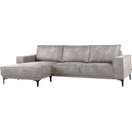 OTTO home Ecksofa OTTO HOME "Polsterecke Oland, Struktur, Flachgewebe, Luxus-Microfaser, Boucle", beige (taupe), B:280cm H:85cm T:152cm, 100% Polyester, Sofas, Ecksofa, L-Form, 280 cm, Wellenunterfederung, Skandi-Design, Metallfüße