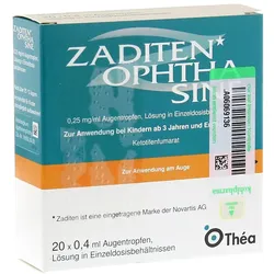 Zaditen Ophtha sine 0,25 mg/ml Augentr.E - Reimport 20 St