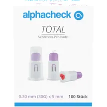 ALPHACHECK Sicherheits-Pen-Nadeln 100 Stück 30 G x 5 mm