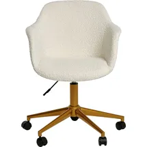 Jahnke »SHELL WORX«, 1 St., Bouclé, Büro-/ Schreibtischstuhl, höhenverstellbar, Samt, Gestell in Gold-Look