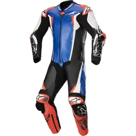 Alpinestars Absolute V2 Lederkombi - Blau/Schwarz/Weiß/Neon-Rot / 48