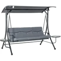 Outsunny Hollywoodschaukel Grau/Schwarz 3-Sitzer