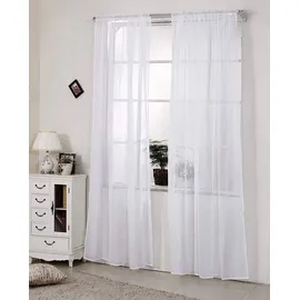 Woltu Vorhänge mit Kräuselband Stores Gardinen kurz transparent, 2er Set Gardinen Fensterschals Voile für Wohnzimmer Schlafzimmer