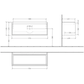 Villeroy & Boch Waschtischunterschrank 1 Auszug 117,2 x 43,6 x 43,9 cm Kansas Oak