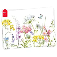 Tischsetmacher Tischsets | Platzsets abwaschbar – Blumenwiese Aquarell bunt