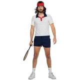 Metamorph Kostüm Retro Tennis Anzug, Der Grand Slam der Sportler-Kostüme: 80er Jahre Tennis Outfit weiß 60