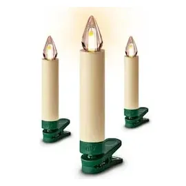 Krinner LED Kerzen, Bavaria Mini Flame 12er Set Elfenbein