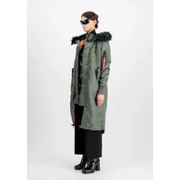 Alpha Industries Long Fishtail Jacke - Vintage Green - S