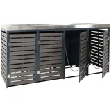 Mendler Mülltonnenbox HWC-K14 124 x 265 x 84 cm anthrazit