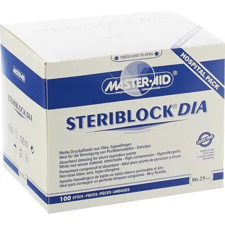 Steriblock Druckpflaster Vlies Hypoallergen Dehnbar 100 Stück (70034)