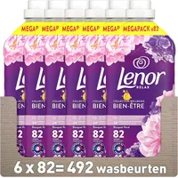 5,80€/L- 6x Lenor Weichspüler Liquid Relax - Flower Bouquet - 1722ml /82 Wäschen