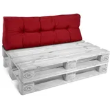 Beautissu Palettenkissen Rot, Textil, 40x20x120 cm, Outdoor-Kissen, Palettenkissen