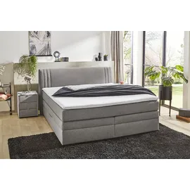 Jockenhöfer Gruppe Boxspringbett Amira, mit Bettkasten und Topper, grau