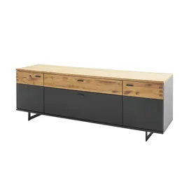Höffner Wohnkombination , grau , Maße (cm): B: 240 H: 201 T: 50.0