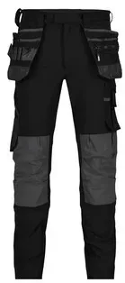 D-FX FLEX Matrix Stretch-Arbeitshose mit Holstertaschen und Kniepolstertaschen, schwarz/anthrazit, Größe 44 - schwarz - 44