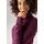 Aniston CASUAL ANISTON CASUAL, Damen, Gr. 44, rot (bordeaux), Single Jersey, Obermaterial: 48% Baumwolle, 47% Modal, 5% Elasthan, unifarben, sehr figurbetont hüftlang, gewellter Abschluss, Shirts, mit gewellten Abschlüssen