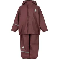 CelaVi Unisex Kinder Basic PU rain Set Regenjacke, Rose Brown, 110
