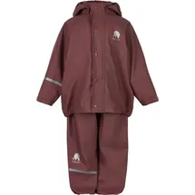 CelaVi Unisex Kinder Basic PU rain Set Regenjacke, Rose Brown, 110