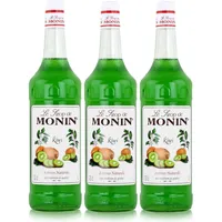 Monin Sirup Kiwi 1L - Cocktails Milchshakes Kaffeesirup (3er Pack)