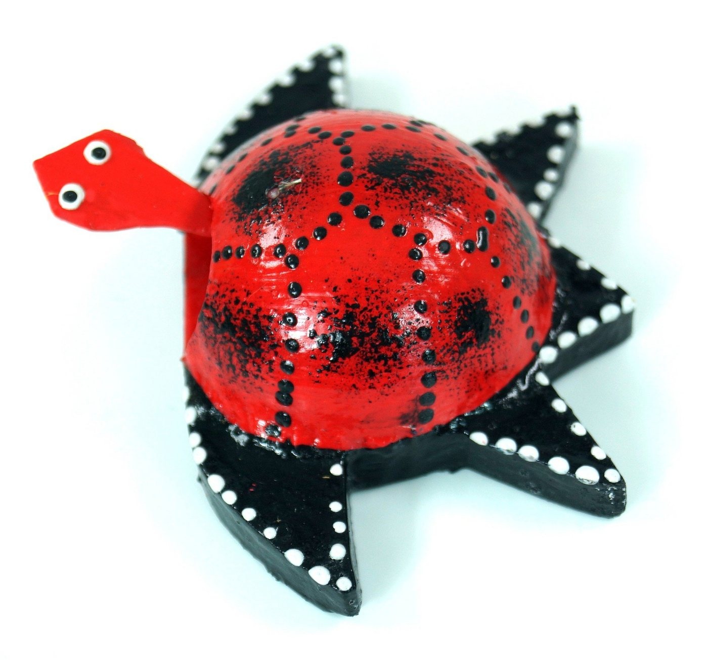 Guru-Shop Dekofigur Wackeltier Schildkröte, Wackelkopf Tier blau|rot