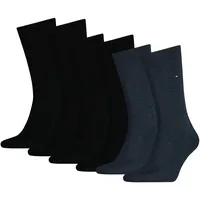 TOMMY HILFIGER Herren Socken, 6er Pack - Classic, Strümpfe, einfarbig Schwarz(2x)/Blau 43-46
