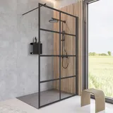 Schulte Home Walk-In-Dusche 120 x 200 cm schwarz Sicherheitsglas