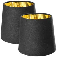 Navaris 2x Lampenschirm Tischlampe E14 rund - 15,2cm hoch