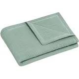 Julius Zöllner Kuscheldecke Gr. 70/100, Made in Germany, 100 Prozent Baumwollenmusselin, Oeko-Tex Standard 100, Grün