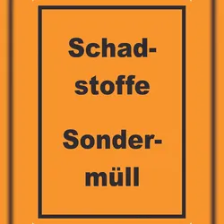 Schadstoffe Sondermüll Mülltrennung Aufkleber mit Text A9 (37x52mm)