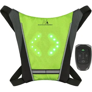 Maclean Brackets Maclean MCE420 Sicherheitswarnweste mit LED Blinker Rucksack mit Einstellbaren Richtungsanzeigern Fernbedienung Laufen Radfahren USB Wiederaufladbar Fahrradweste Universale Größe