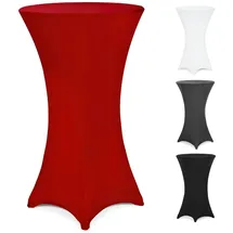 DEUBA Deuba® Tischhusse dehnbar, bordeaux, für Stehtische, Ø Ø60 cm