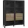 Forte Highboard HIGH Rock", schwarz, B:121,3cm H:152,3cm T:40,2cm, Dekorfolie, FSC-zertifizierter Holzwerkstoff, Sideboards, Highboard, Breite ca. 121 cm