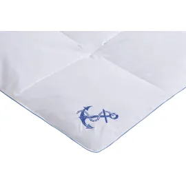 RIBECO Federbettdecke RIBECO "Anker", weiß, B:135cm L:200cm, Bezug: 100% Baumwolle. Füllung: 90% Federn, 10% Daunen, Bettdecken, mit aufwendiger Anker-Stickerei