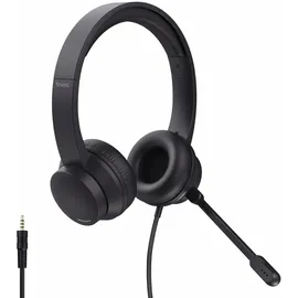 Trust Roha II PC Headset mit Mikrofon On-Ear 3.5mm, Leichtes Design, Kopfhörer mit Kabel 1,80 m, Verstellbarer Kopfbügel, Headphones für Office Chat Skype Teams Videokonferenz Zoom, Schwarz