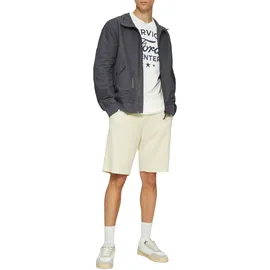 s.Oliver Bermudas "DETROIT", Herren, Gr. L, N-Gr, weiß, Sweatware, Obermaterial: 87% Baumwolle, 13% Polyester, unifarben, relaxed fit kniefrei, Hosen Bermudas, Sommerhose im Relaxed Fit