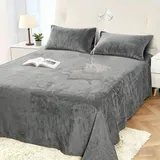 DUJUIKE wasserdichte Bettdecke, Samt Wasserdichter Lakenbezug, 100% Wasserdichter und Atmungsaktiver Kindermatratzenschoner, Leiser Matratzenbezug, Super Weich und Bequem (Grau, 230 x 250cm)