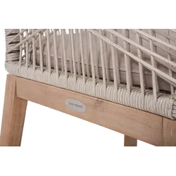 Rustikale Akazienstühle mit komfortabler Sitzauflage, 4er Set, braun