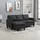 Homcom Ecksofa mit wendbarer Chaiselongue, Leinen Dunkelgrau 197x139x91cm für Wohnzimmer, Aosom.de
