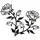 ESTART Große Rosen Blumen Wanddekoration 38cm Schwarz Metall Kunst-Ornament