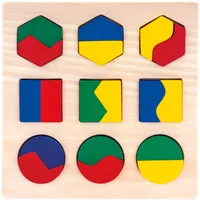 Gollnest & Kiesel Kg Bino 84029 - Genius Kid, Geo Puzzle, Geometrisches Formenspiel, Steckspiel, Holz, Lernspiel