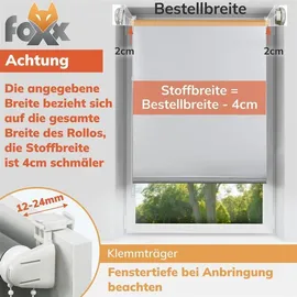 Foxx Seitenzugrollo Blackout 55 x 220 cm grau