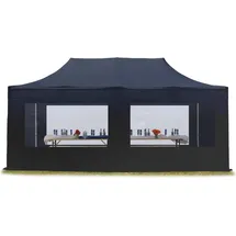 TOOLPORT Faltpavillon Professional Alu 40 mm 3 x 6 m inkl. Seitenteile schwarz