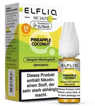 Elfbar ELFLIQ Pineapple Coconut NicSalt Liquid 10ml / 10mg