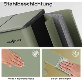 MAXCRAFT Mülleimer / Treteimer mit Soft Close Deckel und 2 Inneneimern - 60 Liter in Grün
