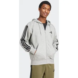 adidas Essentials 3-Streifen Sweatjacke Herren Medium Grey Heather/Black XXL