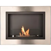 Ethanol-Kamin Togo Lili Home & Garden | 65 x 50 x 15 cm 9 Kg | Hängender Bio-Ethanol WandKamin mit 1L Brenner| Edelstahl/SCHWARZ| Ethanol-Wandkamin mit Sicherheitsglas | Brenndauer 3 Studen......