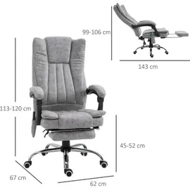 Vinsetto Bürostuhl Mikrofaser Grau