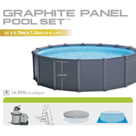 Intex Frame Swimming Pool Set "Graphit",graphit,Ø 478 x 124 cm