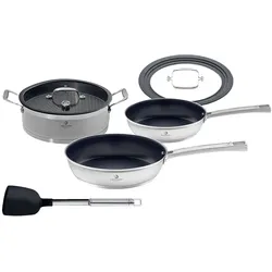 CHEF CUISINE Pfannen und Topf-Set, 4-tlg., inkl. Pfannenwender, für alle Herdarten geeignet